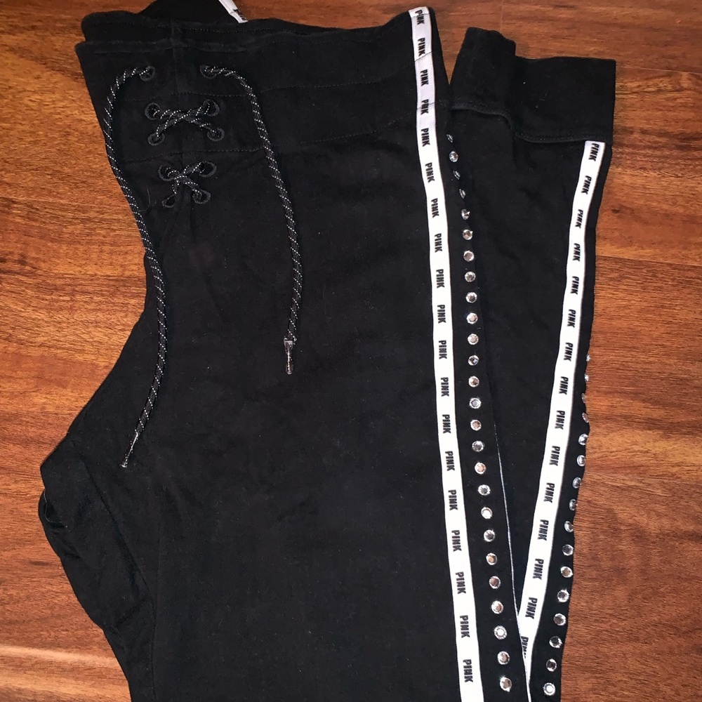 PINK joggers size M with gem beadings lining from top to bottom